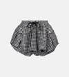 Ganni Vichy Pattern Balloon Miniskirt In Multi