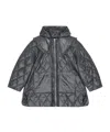 Ganni Quilted Short Jacket In Gray