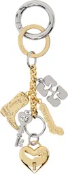 Ganni Two-tone Keyring In 000 Mixed Colours