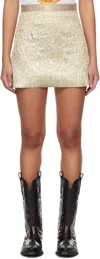 Ganni Metallic Cloque Elasticated Mini Skirt Skirts In 012 Gold/silver