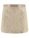 Ganni Metallic Cloque Elasticated Mini Skirt Skirts In Gold
