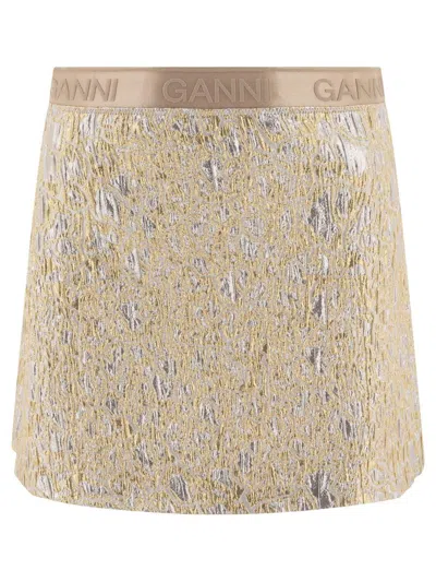 Ganni Gold And Silver Miniskirt