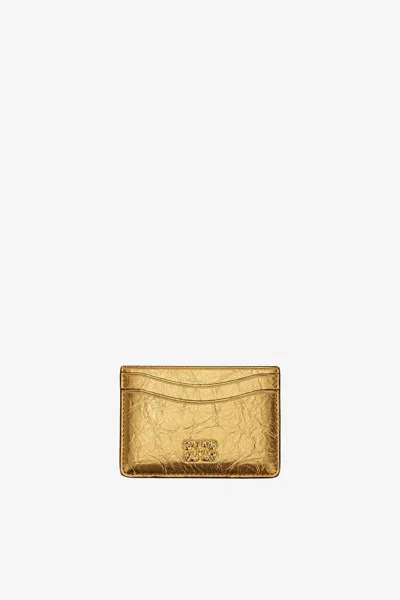 Ganni Gold Bou Card Holder
