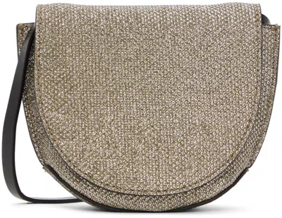 Ganni Gold Nano Banner Saddle Bag In 339 Gold