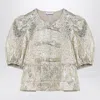 Ganni Gold/silver Blouse With Bows