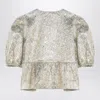 Ganni Gold/silver Blouse With Bows