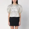 Ganni Gold/silver Blouse With Bows In Metal