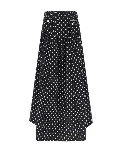 Ganni Gonna A Corsetto Polka-dot Satin Black