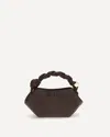 Ganni Women Grainy Bou Mini Handbag In Brown
