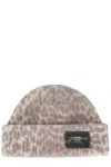 Ganni Animal-print Wool-blend Beanie In Animal Print