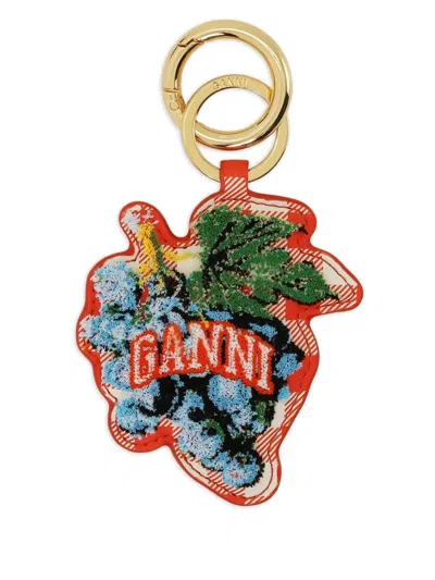 Ganni Grape Keyring In Multi
