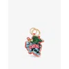 Ganni Womens Red Alert Grape Leather-blend Key Ring
