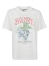 Ganni Grapes Basic Cotton Jersey T-shirt In White