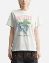 Ganni Grape Print Crew Neck Short Sleeve Top