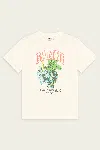 Ganni Grape Print Crew Neck Short Sleeve Top In Neutral