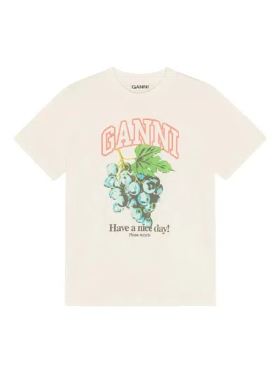 Ganni Grapes T-shirt In Neutral