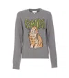 Ganni Bunny Wool Crewneck Sweater In Frost Gray