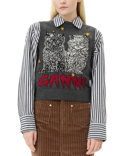 GANNI GRAPHIC CATS VEST