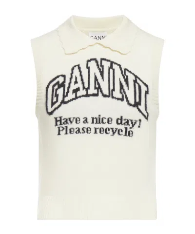 GANNI GANNI VEST WITH LOGO
