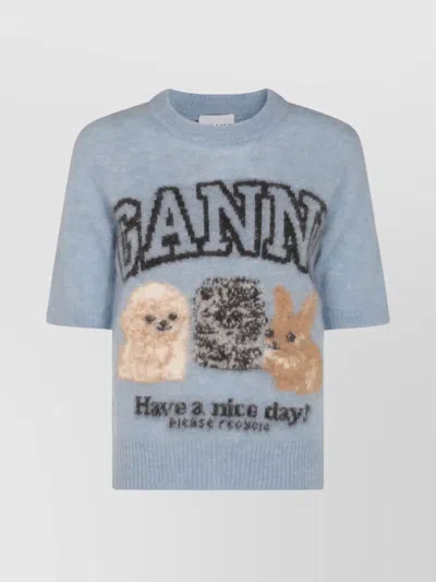 GANNI GRAPHIC DESIGN CREWNECK KNITWEAR