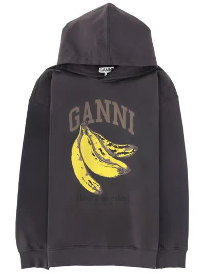 Ganni Graphic Hoodie Sweatshirt In Animal Print