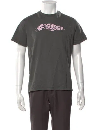 Pre-owned Ganni Graphic Print Crew Neck T-shirt In Gray