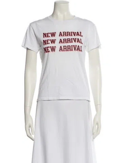 Pre-owned Ganni Graphic Print Crew Neck T-shirt In White