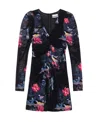 Ganni Graphic-print Gathered Minidress In Black