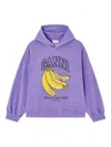 Ganni Graphic-print Hoodie In Purple
