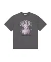Ganni Grey Future Relaxed Lamb T-shirt In Gray