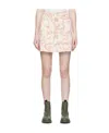 Ganni Printed Mini Skirt In Nude