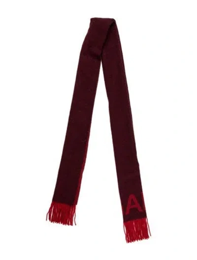 Pre-owned Ganni Graphic Print Scarf In Red