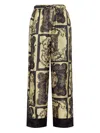 Ganni Silk Ornate Print Trousers In Yellow