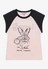 Ganni Basic Jersey Bunny Raglan T-shirt T-shirts Pink In Pink