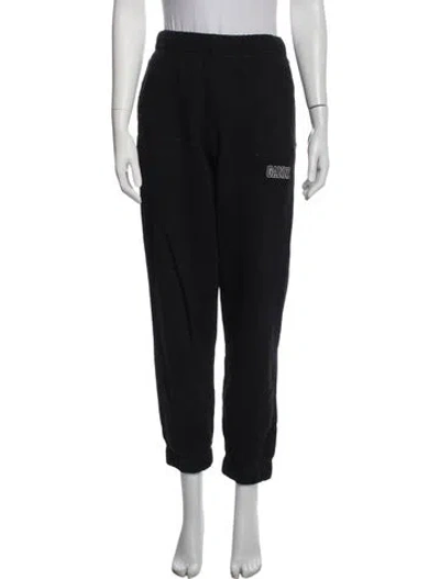 Pre-owned Ganni Graphic Print Sweatpants In Black