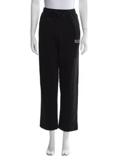 Pre-owned Ganni Graphic Print Sweatpants In Black