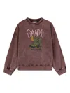 Ganni Graphic-print Sweatshirt In Brown