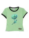 Ganni Basic Cotton Jersey Peony Baby Fit T-shirt In Green