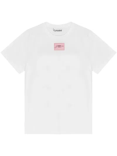 Ganni Graphic-print T-shirt In White
