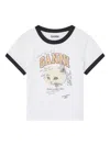 Ganni Kitty Organic Cotton T-shirt In White