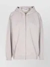 Ganni Women Logo Teddy Zip Hoodie In Gray