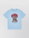 Ganni Basic Jersey Tiger Relaxed T-shirt In Multi