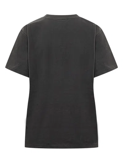 Ganni Graphic Print T-shirt In Phantom