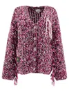 Ganni Chunky Knit Fringe Longline Knitwear With Pockets