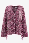 Ganni Chunky Knit Fringe Longline Knitwear With Pockets