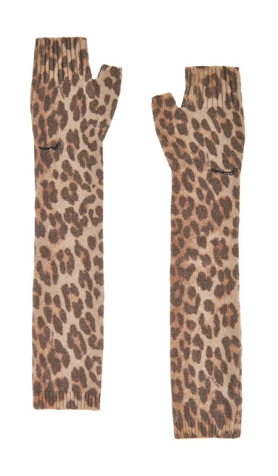 Ganni Graphic Wool Knit Sleeve Warmers In Multi