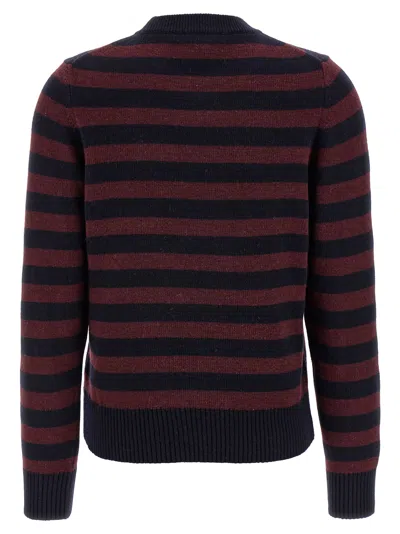 Ganni 'graphic Wool Mix Poodle Stripe' Sweater In Brown
