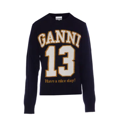 Ganni Graphic Wool Mix Sweater