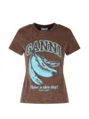 Ganni Future Jersey Baby Fit Banana In Brown