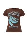 Ganni Future Jersey Baby Fit Banana In Brown